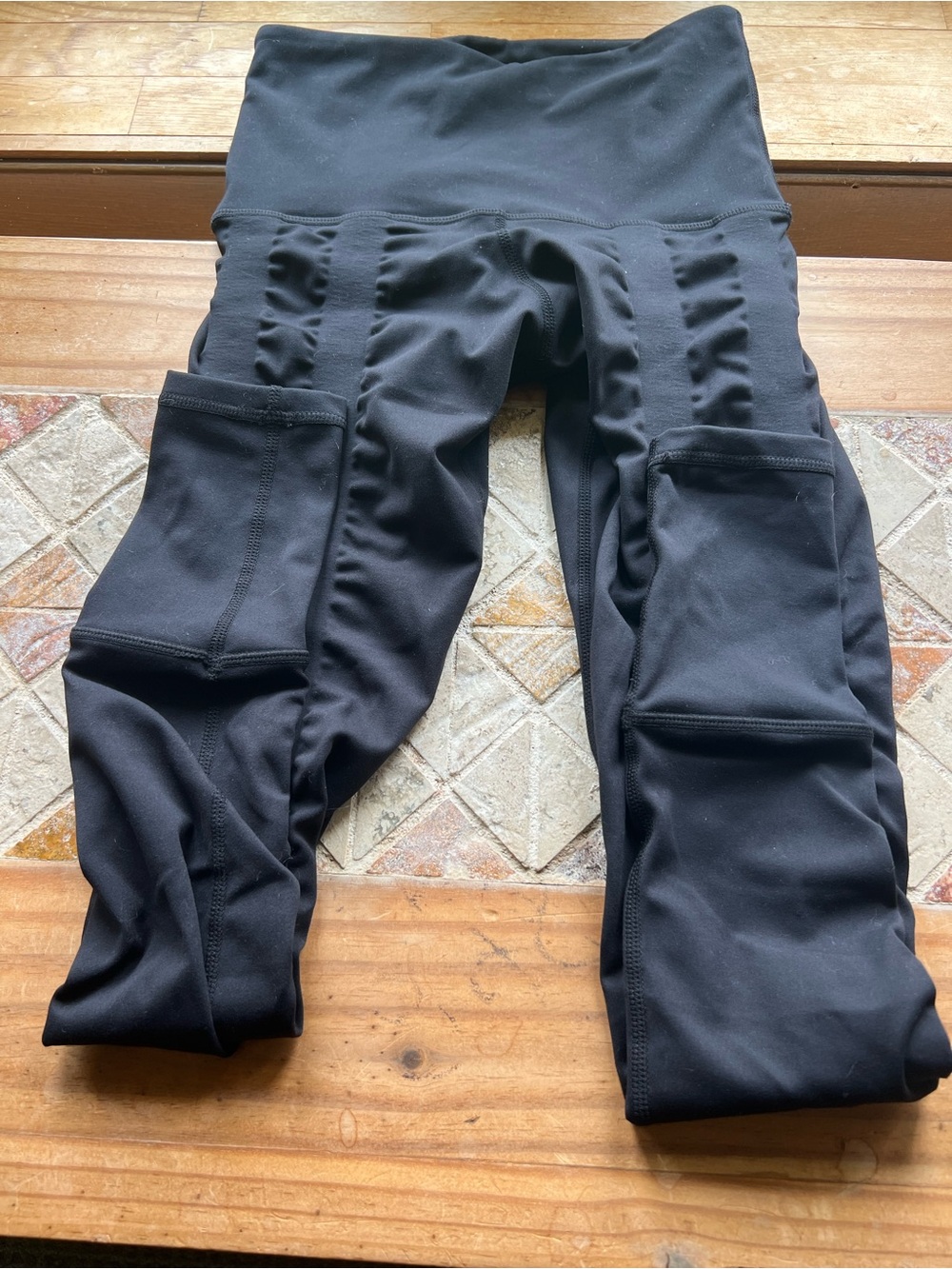 Sweetflexx Women's Black Solid Pull-On Activewear Leggings Size 4 Regular # 284